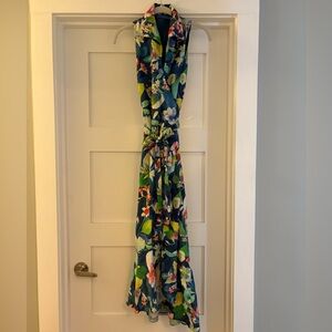 J.McLaughlin Miramar floral print Linen blend wrap front dress Size Small